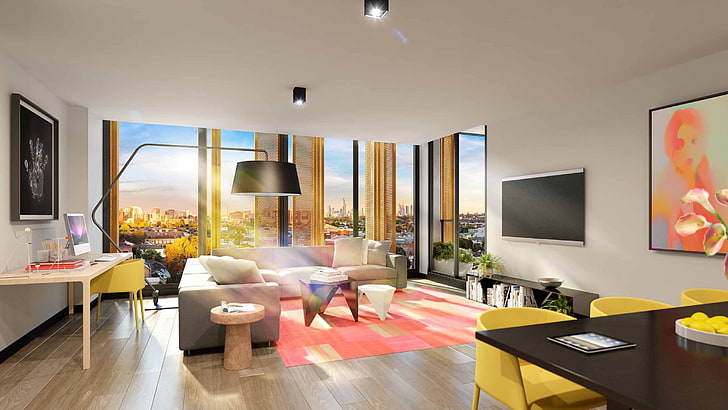 design, style, interior, megapolis, living room, HD wallpaper