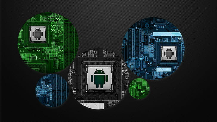 Circuit boards, android logo, computers, 1920x1080, processor
