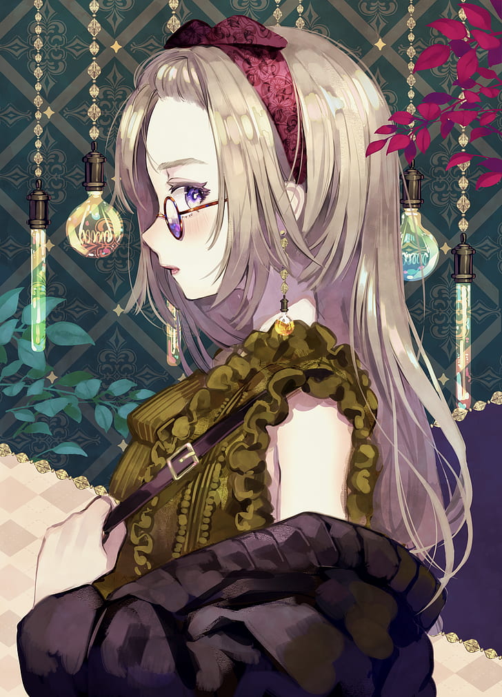 HD wallpaper: anime girls, original characters, headband, women with glasses  | Wallpaper Flare