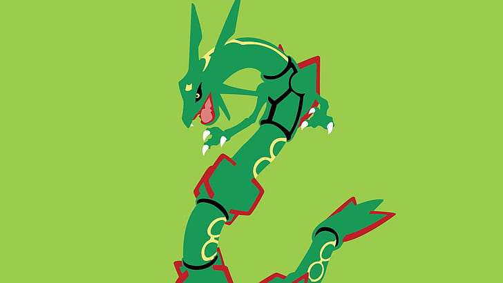Rayquaza, Anime, Green Background, HD wallpaper