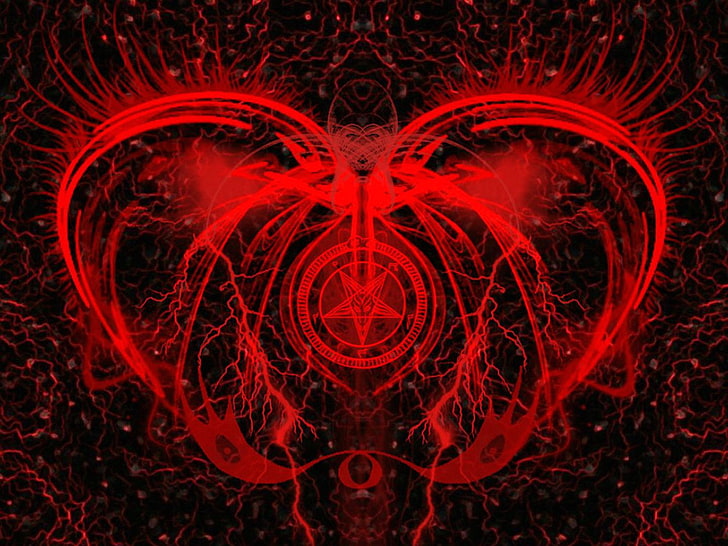 Dark, demon, Evil, occult, Satan, Satanic, red, backgrounds, HD wallpaper