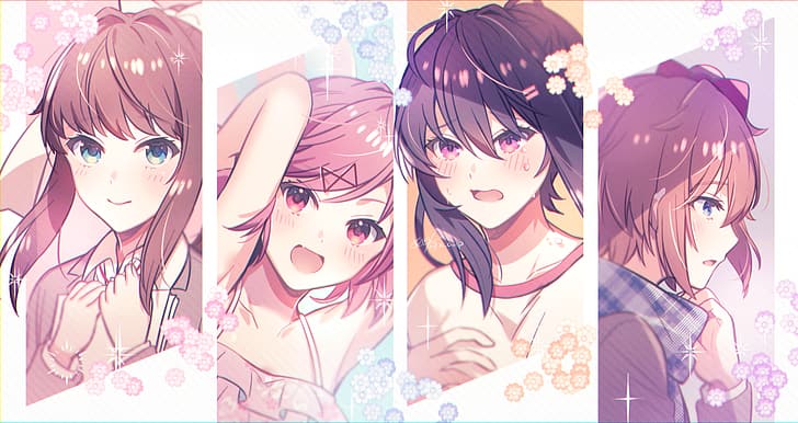 anime, anime girls, Doki Doki Literature Club, Monika (Doki Doki Literature Club), HD wallpaper