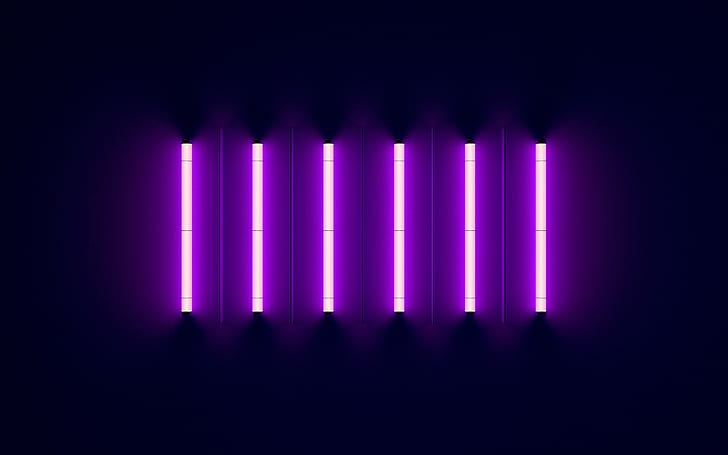 neon lights, purple, stripes, HD wallpaper