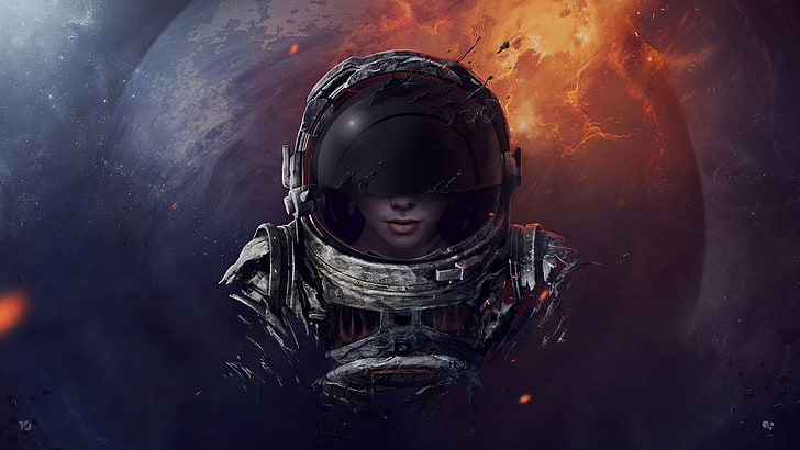 astronaut digital wallpaper, astronaut digital wallpaper, space