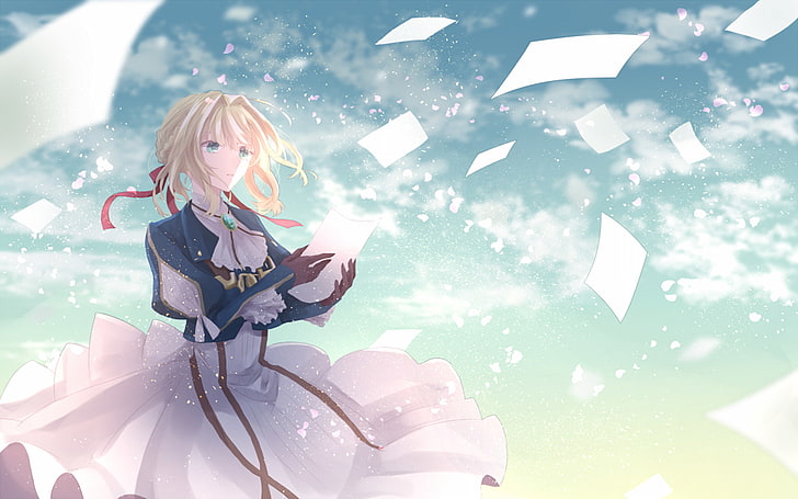 Violet Evergarden (anime), anime girls, one person, women, young adult, HD wallpaper