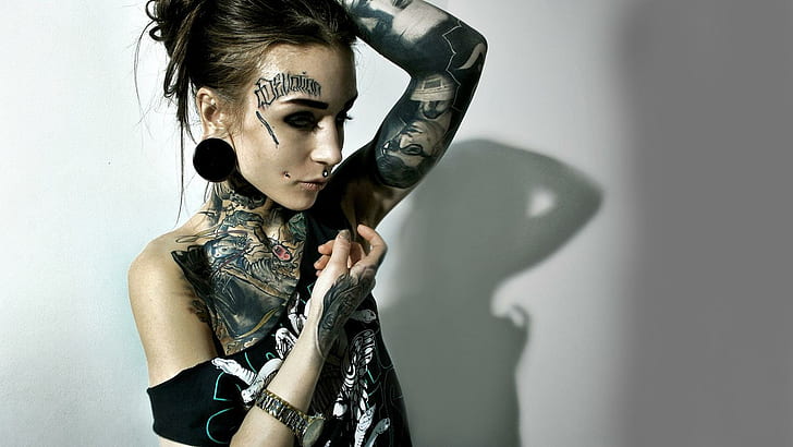 HD wallpaper: Monami Frost, women's neck breast and left arm tattoo, girls  | Wallpaper Flare
