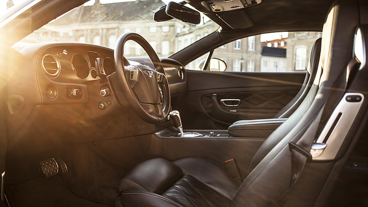 Bentley Continental GT, interior, Sunny, warm, leather, sun rays, HD wallpaper