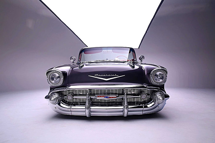 1957, air, auto, automobile, bel, car, chevrolet, custom, lowrider, HD wallpaper
