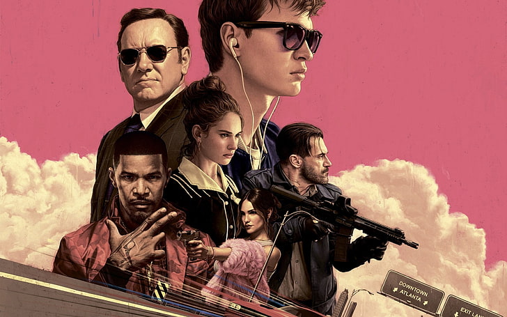 Baby Driver, Movie, car, group of people, adult, women, males