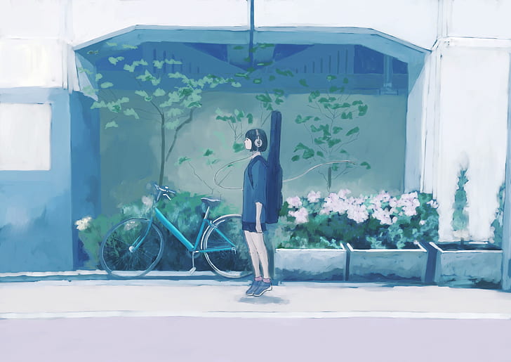 HD wallpaper: Anime, Original, Bike, Girl | Wallpaper Flare