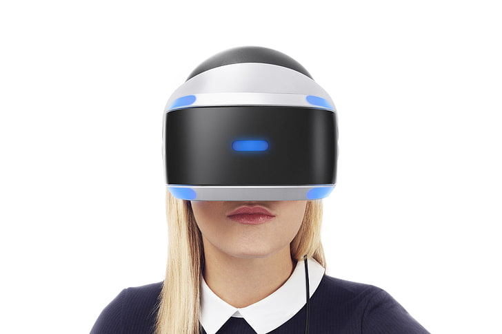 PlayStation VR, Virtual reality, Sony, white background, studio shot, HD wallpaper