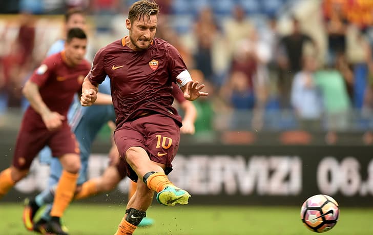Francesco Totti, AS Roma, ASR, Serie A, Rome, captain, Goal, HD wallpaper