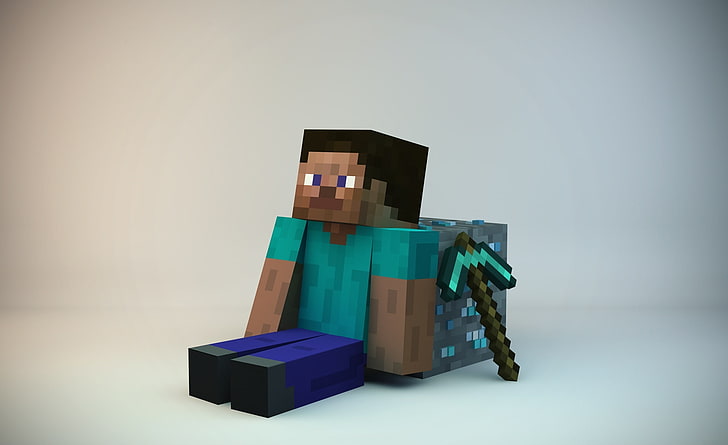Minecraft Guy, Minecraft character, Games, 3d, cube, cubes, cinema, HD wallpaper