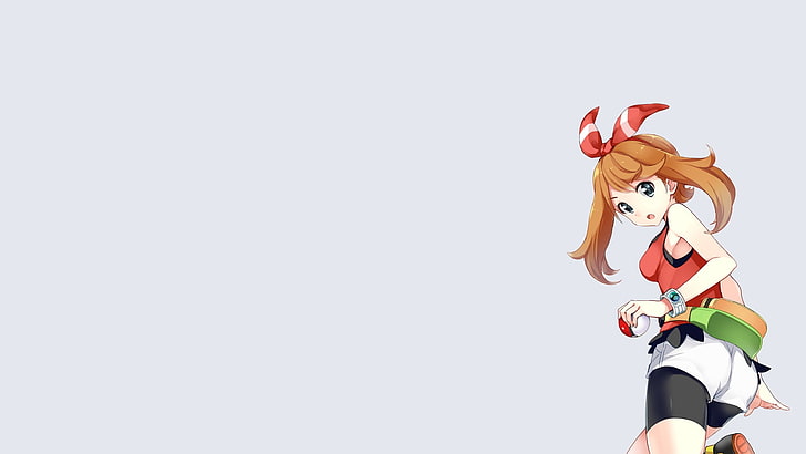 May (pokemon), white background, representation, copy space, HD wallpaper