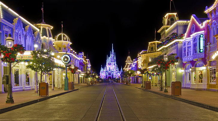 HD wallpaper: Disney Winter Holidays, lighted community, Christmas, Magic  Kingdom | Wallpaper Flare