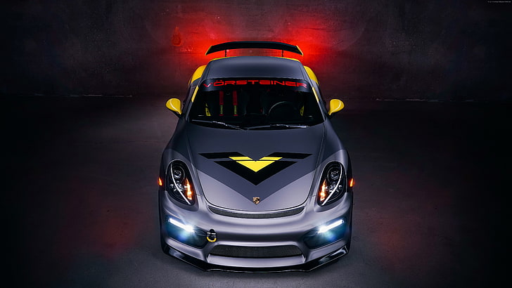 sport car, Vorsteiner tuning, Porsche Cayman GT4, HD wallpaper