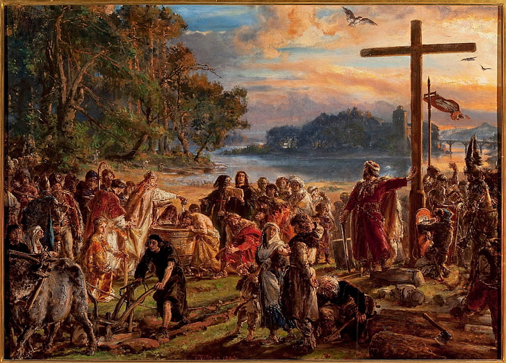 Classical art, Jan Matejko, Polish, The Introduction of Christianity to Poland, HD wallpaper
