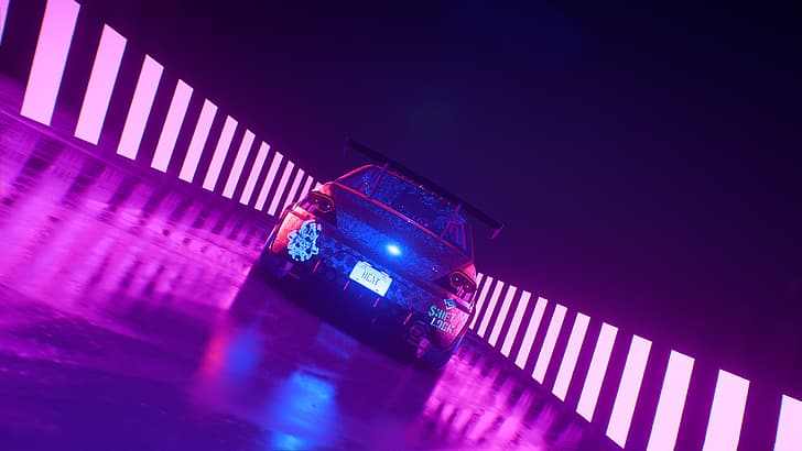 Need for Speed: Heat, car, neon, Mitsubishi Lancer Evo X, HD wallpaper