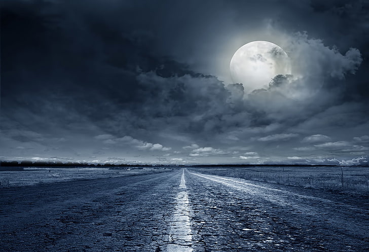 HD wallpaper: Earth, Moon, Road | Wallpaper Flare