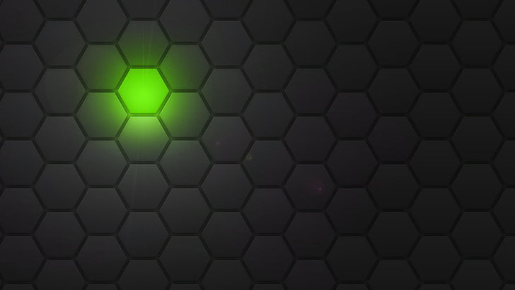 HD wallpaper: gray and green honeycomb digital wallpaper, light, line, the  dark background | Wallpaper Flare