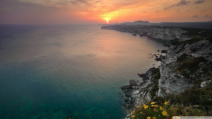 body of water, nature, sea, cliff, coast, beauty in nature, sunset