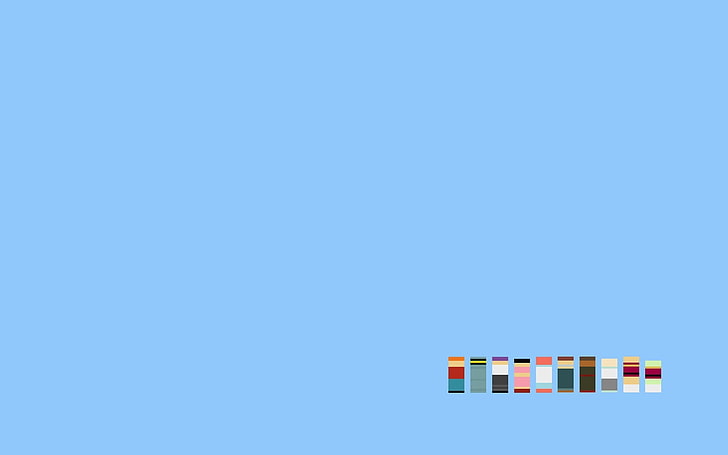 untitled, minimalism, blue background, Futurama, cyan background, HD wallpaper