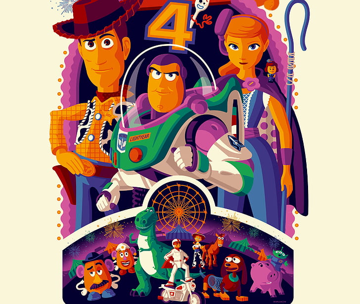 Movie, Toy Story 4, Buzz Lightyear, Woody (Toy Story)