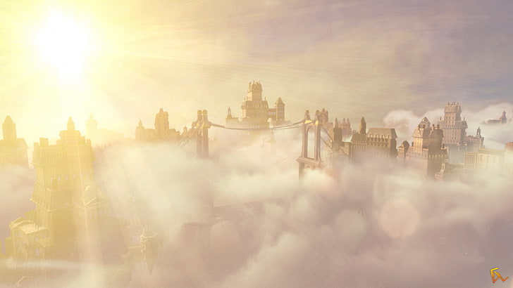 BioShock Infinite, Columbia, video games, screen shot, clouds