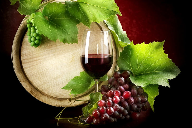 drink, wine, grapes, food and drink, refreshment, alcohol, wineglass, HD wallpaper