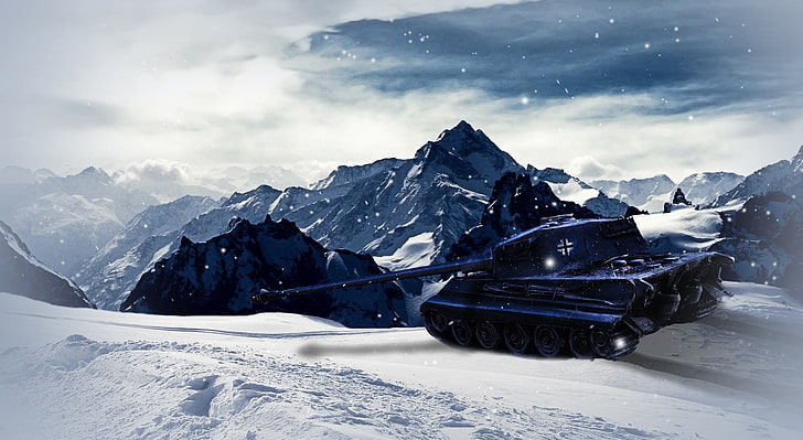 Snowy King Tiger, black battle tank, Games, Other Games, tiger ll HD wallpaper