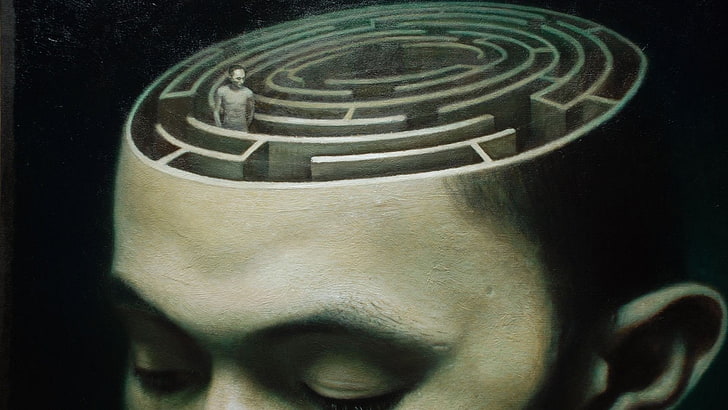 philosophy, mind, head, mazes, westworld, one person, human body part