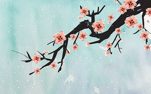 HD wallpaper: Sakura branch, cherry blossom, digital art, 1920x1200, tree |  Wallpaper Flare