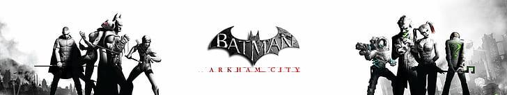 arkham, batman, city, film, monitors, movie, multi, multiple, HD wallpaper