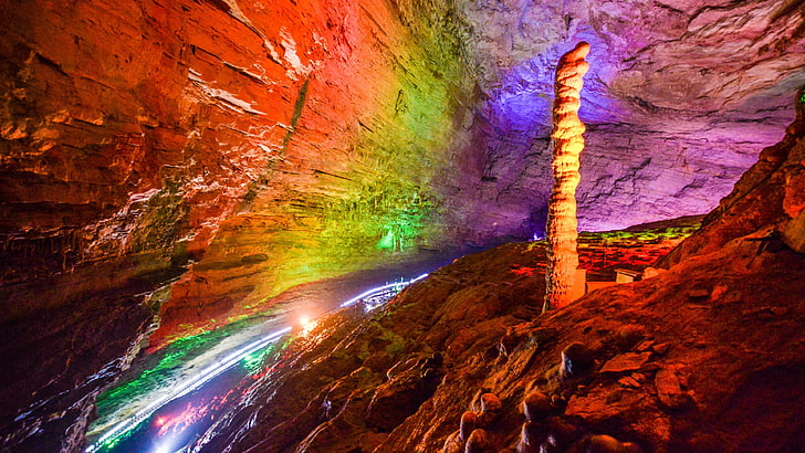 huanglong cave, yellow dragon cave, china, asia, zhangjiajie, HD wallpaper
