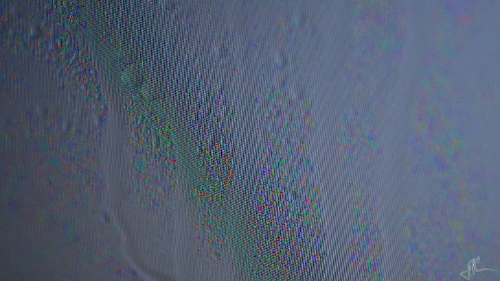 untitled, monitor, water drops, rain, pixels, multi colored, full frame