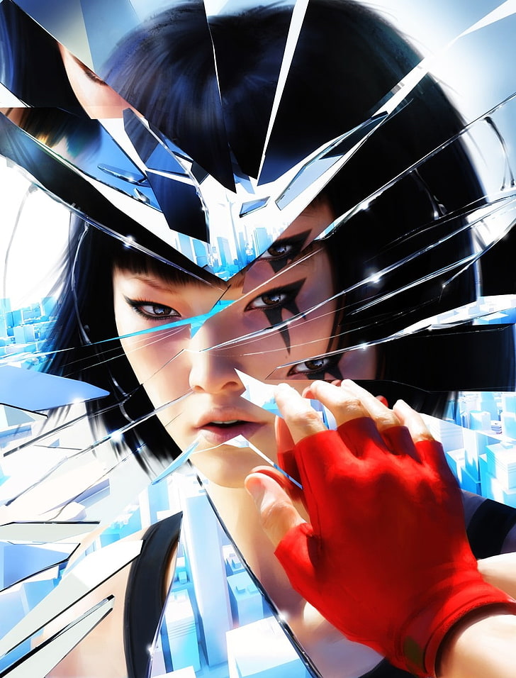video games, mirror, Mirror's Edge, adult, technology, human body part