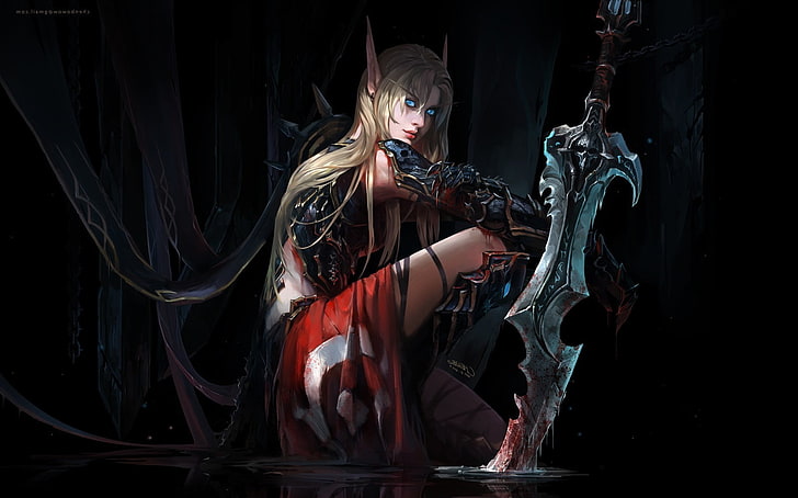 Blood Elf, blood Elves, sword, world of warcraft, one person, HD wallpaper
