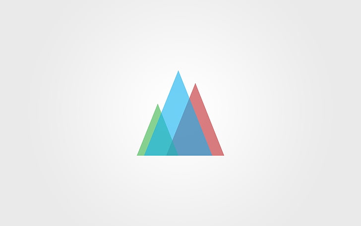blue and red triangle logo, minimalism, multi colored, studio shot, HD wallpaper