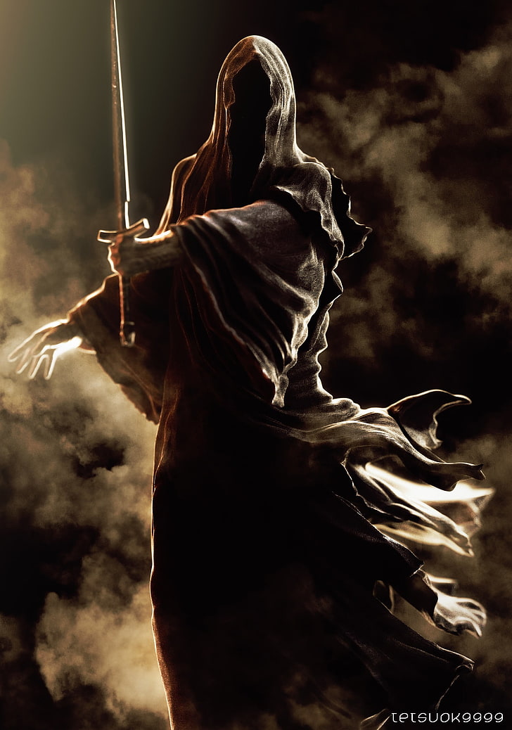 man wearing black coat holding sword digital wallpaper, The Lord of the Rings