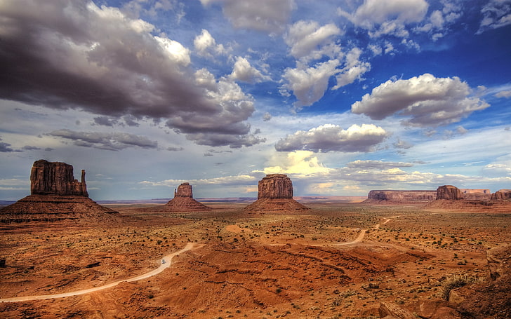 Monument Valley, California, the sky, clouds, landscape, mountains, HD wallpaper