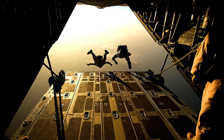 men's parachute bag, aircraft, military, parachutes, jumping, HD wallpaper