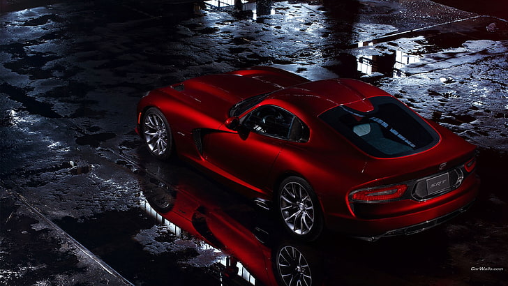 red Dodge Viper SRT, red cars, vehicle, mode of transportation, HD wallpaper