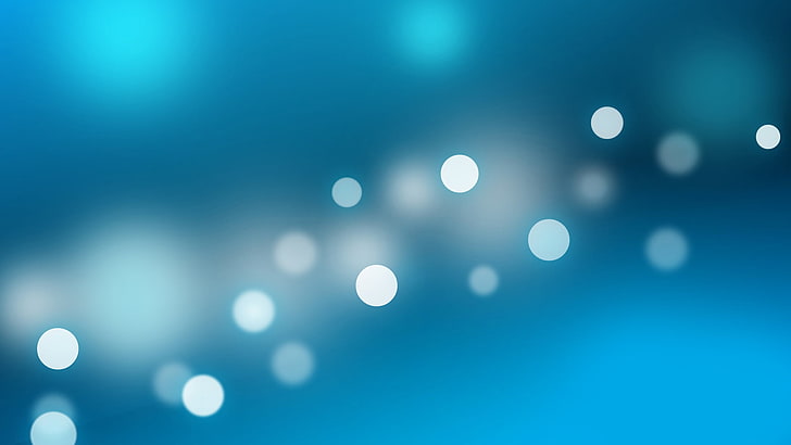 blue and white bokeh light photography, circles, abstraction, HD wallpaper