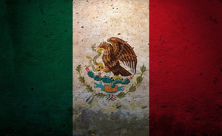 Grunge Flag Of Mexico, green, white, and red flag, Artistic, art and craft, HD wallpaper