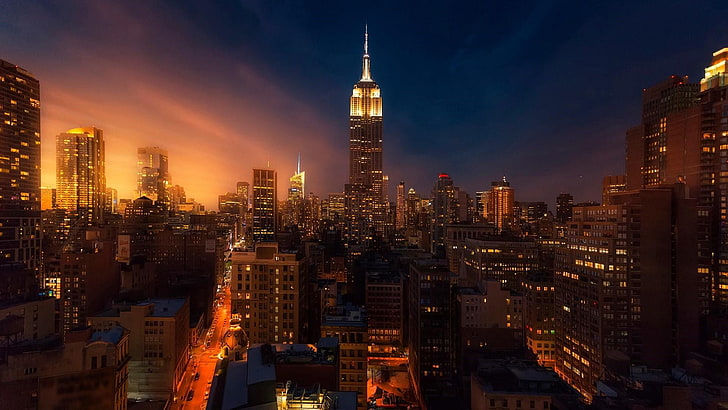 tower, city lights, united states, usa, nyc, new york, new york city, HD wallpaper