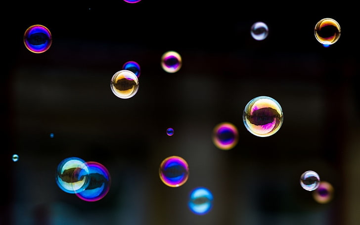 bubbles, colorful, reflection, soap, multi colored, soap sud, HD wallpaper