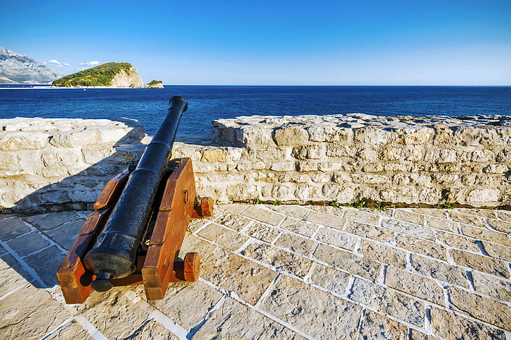 summer, the city, coast, blur, Fort, gun, the middle ages, bokeh