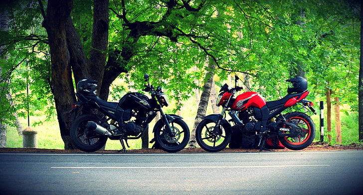 arunsphotography, bike trips, red and black, road trips, yamaha, HD wallpaper