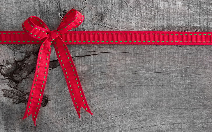 wood, ribbon, red, bow, tied bow, ribbon - sewing item, tied up, HD wallpaper