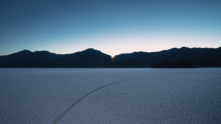 Mojave, nature, desert, salt lakes, landscape, sunrise, mountain, HD wallpaper